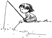 drawing of a boy fishing